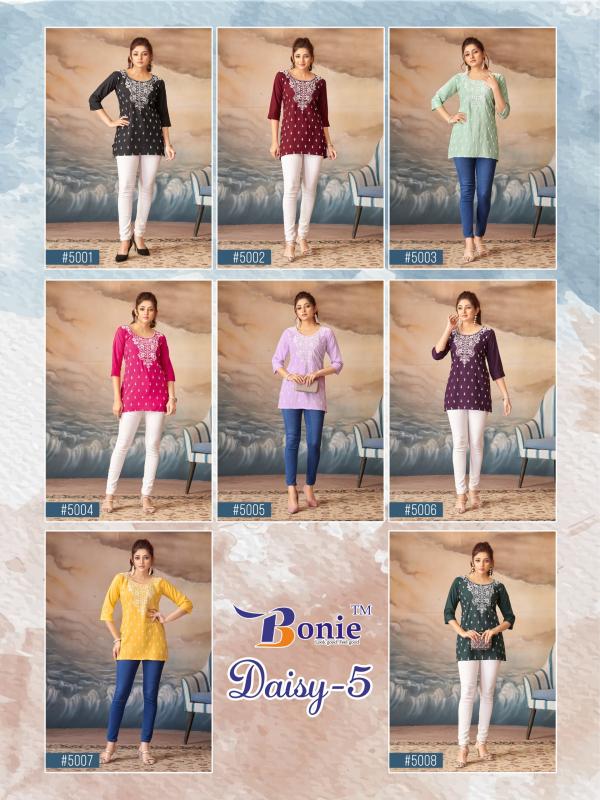 Bonie Daisy Vol 5 Lucknowi Designed Rayon Short Tops Collection